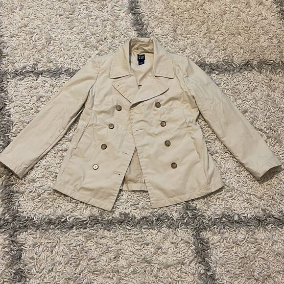 Gap Classic Trench Coat Cream Beige Small - Picture 2 of 5